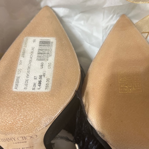 Jimmy choo Black / Silver shade ostrich feather crystal pump. Size 37 - Picture 3 of 6